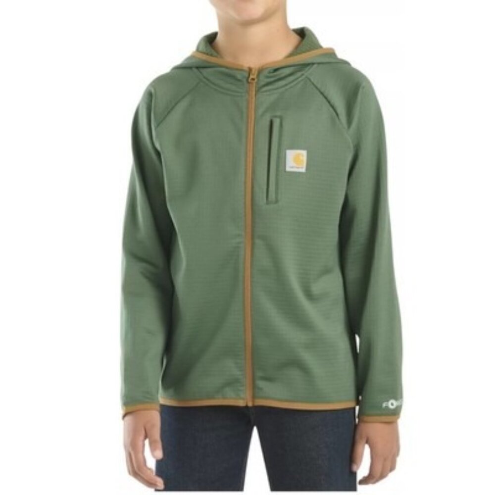 Carhartt Force Full Zip Sweatshirt Cilantro Green Boys Size XLarge 18-20